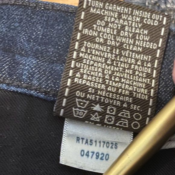 7 For All Mankind Dark Blue Straight Leg Jeans - Picture 7 of 9